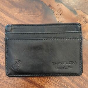 Travelon Genuine Leather Black Card Holder